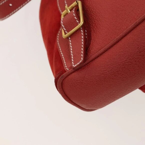 GUCCI Bamboo Backpack Suede Red Gold 003 1998 0030 Auth 127597 - Picture 4 of 16